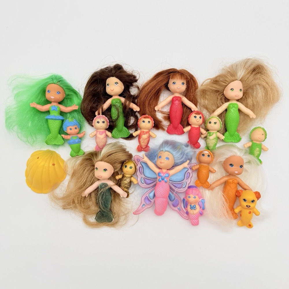Vintage Lot Kenner Sea Wees Briny Mermaid Baby Beach Blossom Whirl Bath Toys